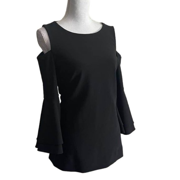 Boston Proper Travel Collection Cold Shoulder Double Ruffle Long Sleeves… - Picture 2 of 16